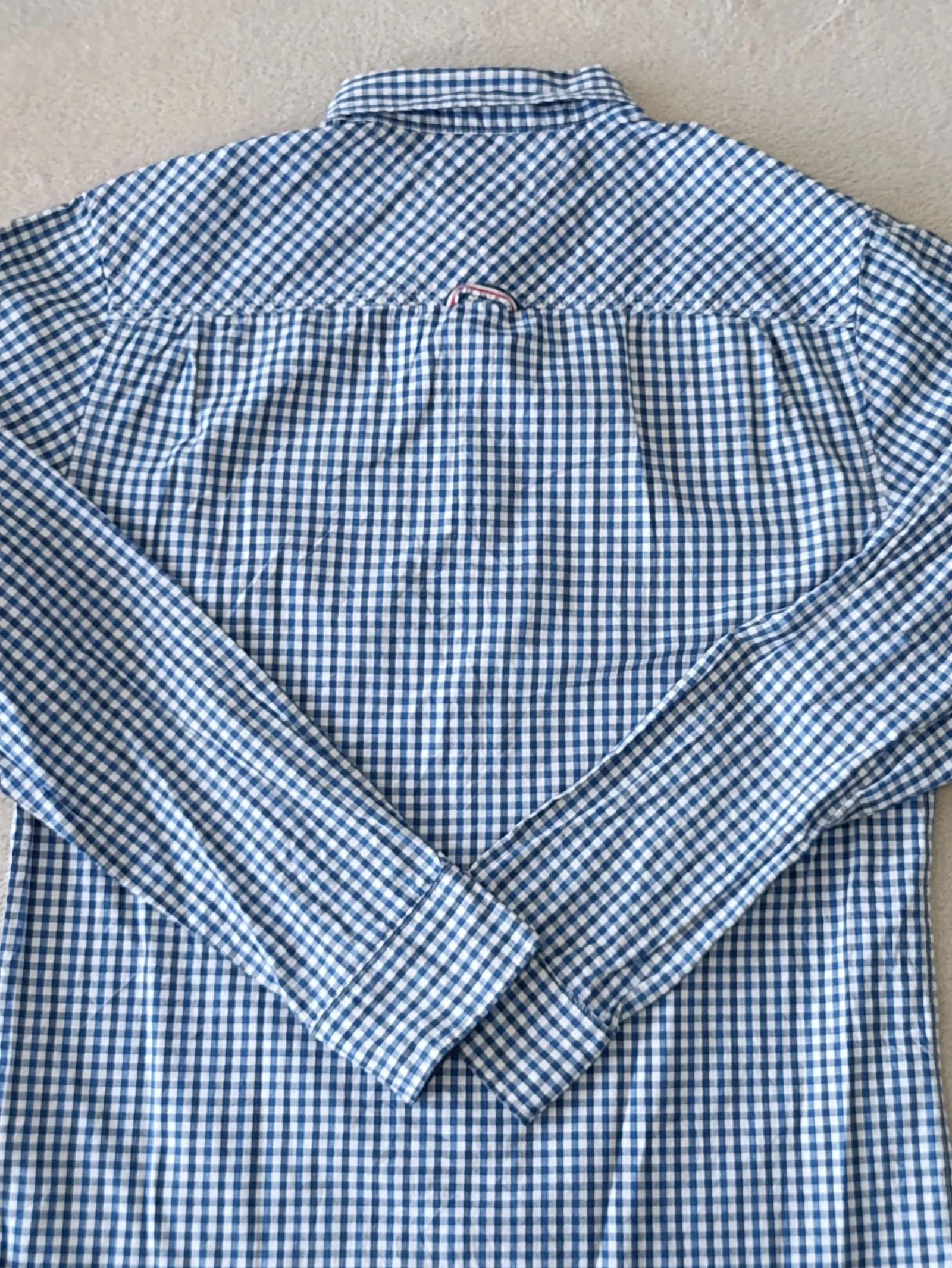 Camisa Tommy Jeans azul a cuadros blancos Logo bordado Talla M – photo 15